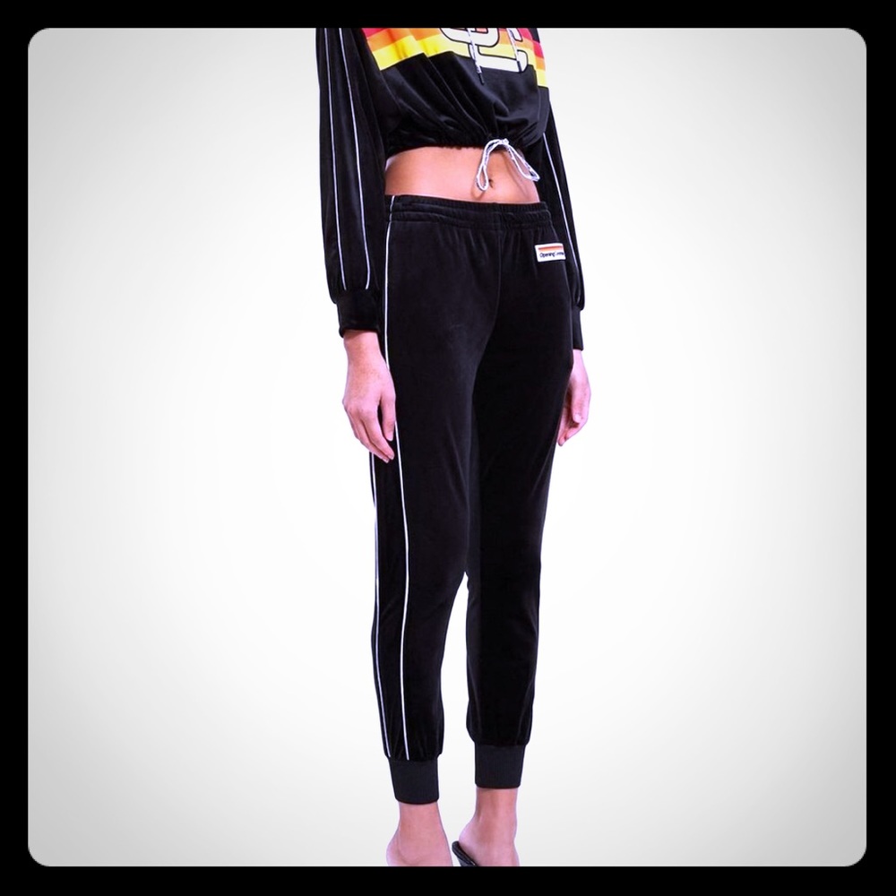 Opening Ceremony Velour Black Track Pants